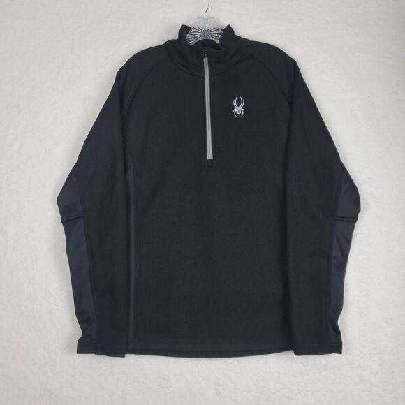 Spyder Mens 1/4 Zip Pullover Jacket Black Sz  L Outdoors Layering Gorpcore - Picture 4 of 9
